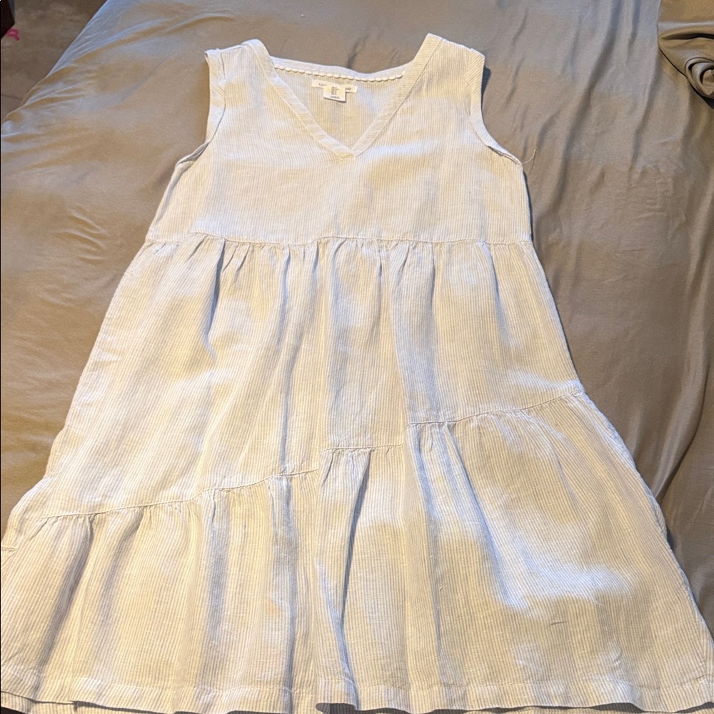 Lucky Brand Light Blue Tiered V-Neck Girls' Dress